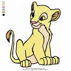 Lion Kid Embroidery Animal_01
